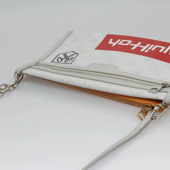 LOUIS VUITTON Monogram White Flat Mensenger Shoulder Bag - Picture 6 of 16